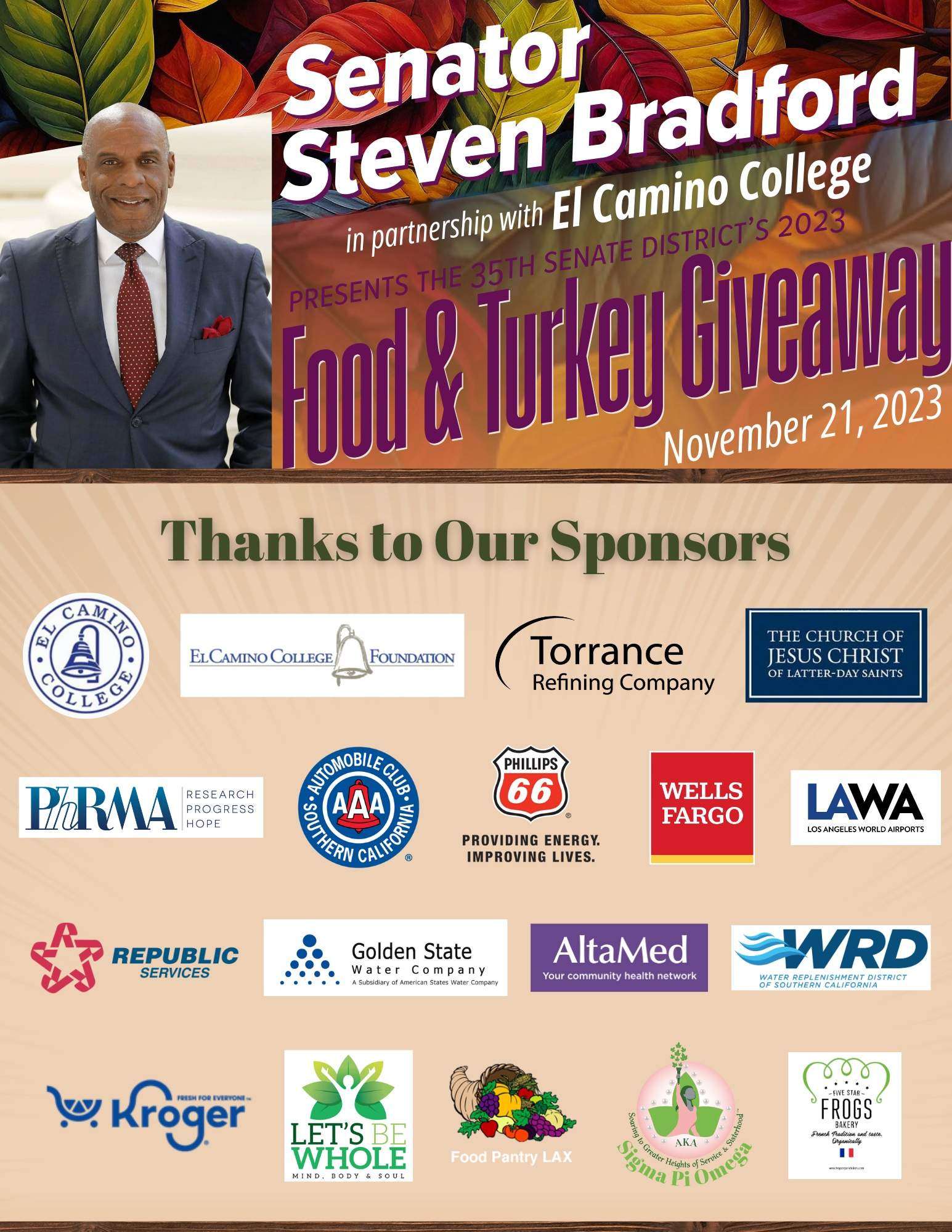Sen. Bradford Thanksgiving flyer 2023.pdf - Sponsors