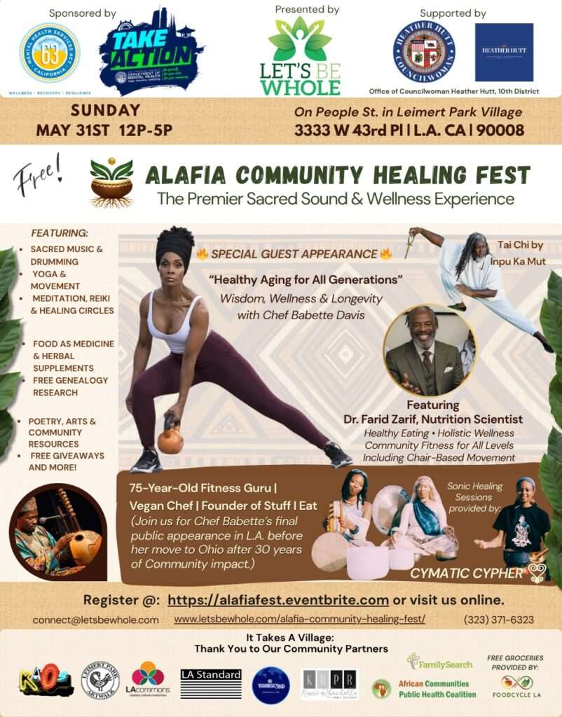 Community wellness event promoting healing and healthy living
